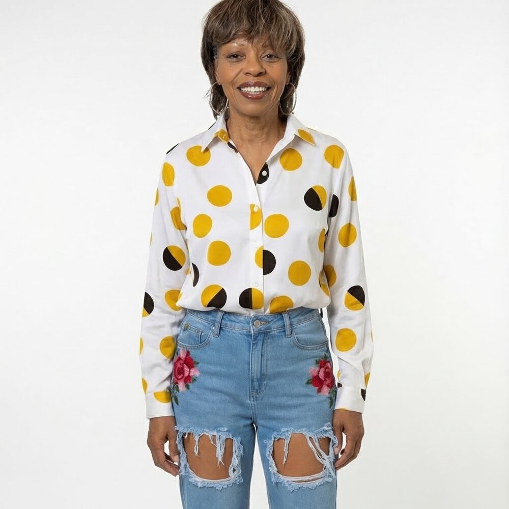 “Street Chic Rose Patch High-Waist Jeans (Size 8)” - Picture 8 of 13